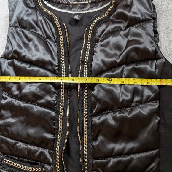 Beautiful Used Black and Silver Puffer Vest (Womens) - Picture 1 of 4